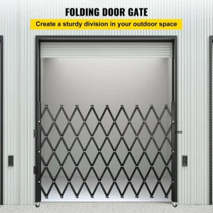 VEVOR Single Folding Security Gate, 48" H x 71" W Folding Door Gate, Steel Accordion Security Gate, Flexible Expanding Security Gate, 360 Rolling Barricade Gate, Scissor Gate or Door with Padlock